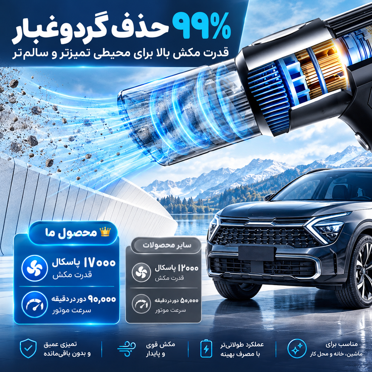 جارو شارژی مکس مدل MAX 48W ظرفیت ۴۸ وات - اورجینال